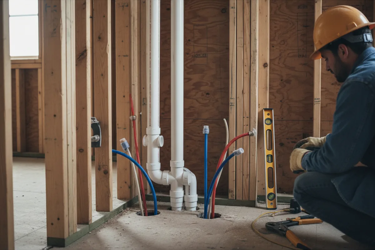 Drain and supply rough-in during Garbage Disposal Repair in Lucasville